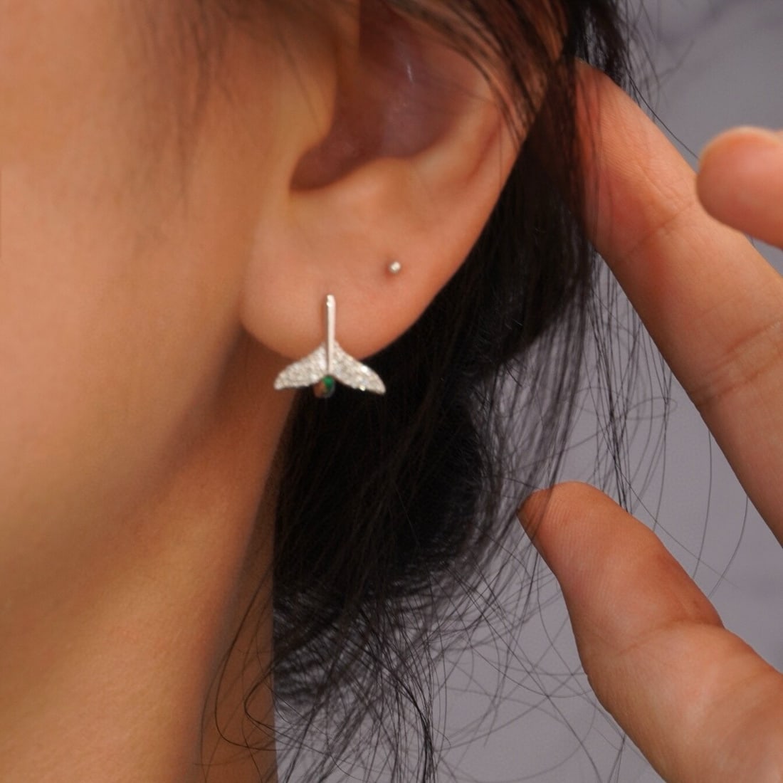 14k Gold 0.2 Ct Natural H Diamond Earrings - 7