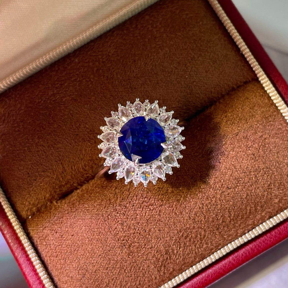 14k Gold 4.11 Ctw Natural Sapphire & Diamond Ring - 2