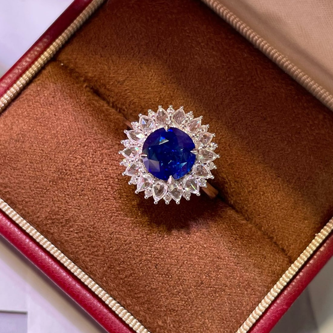 14k Gold 4.11 Ctw Natural Sapphire & Diamond Ring - 3