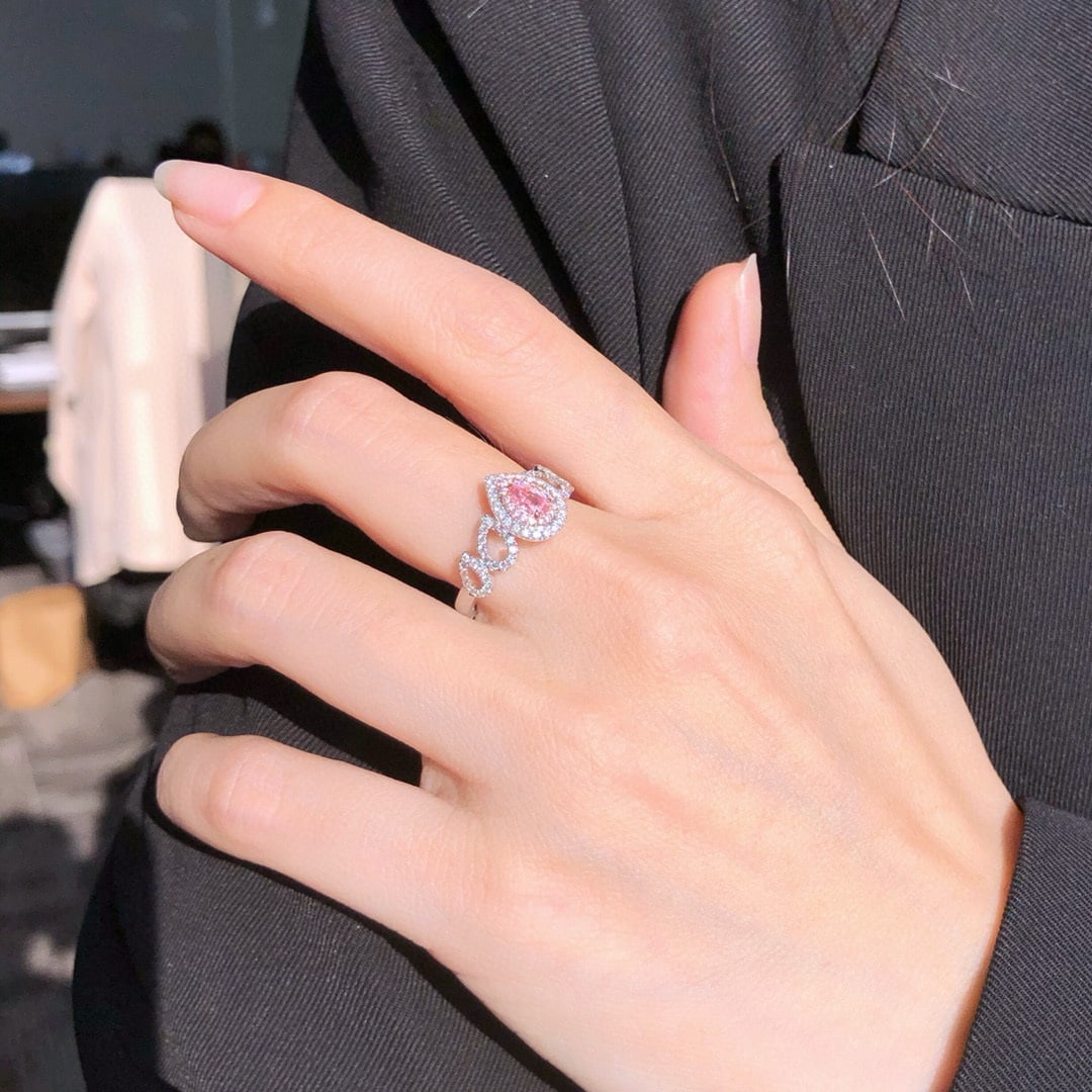 14k Gold 0.40 Ctw Natural Pink Diamond & Diamond Ring - 5