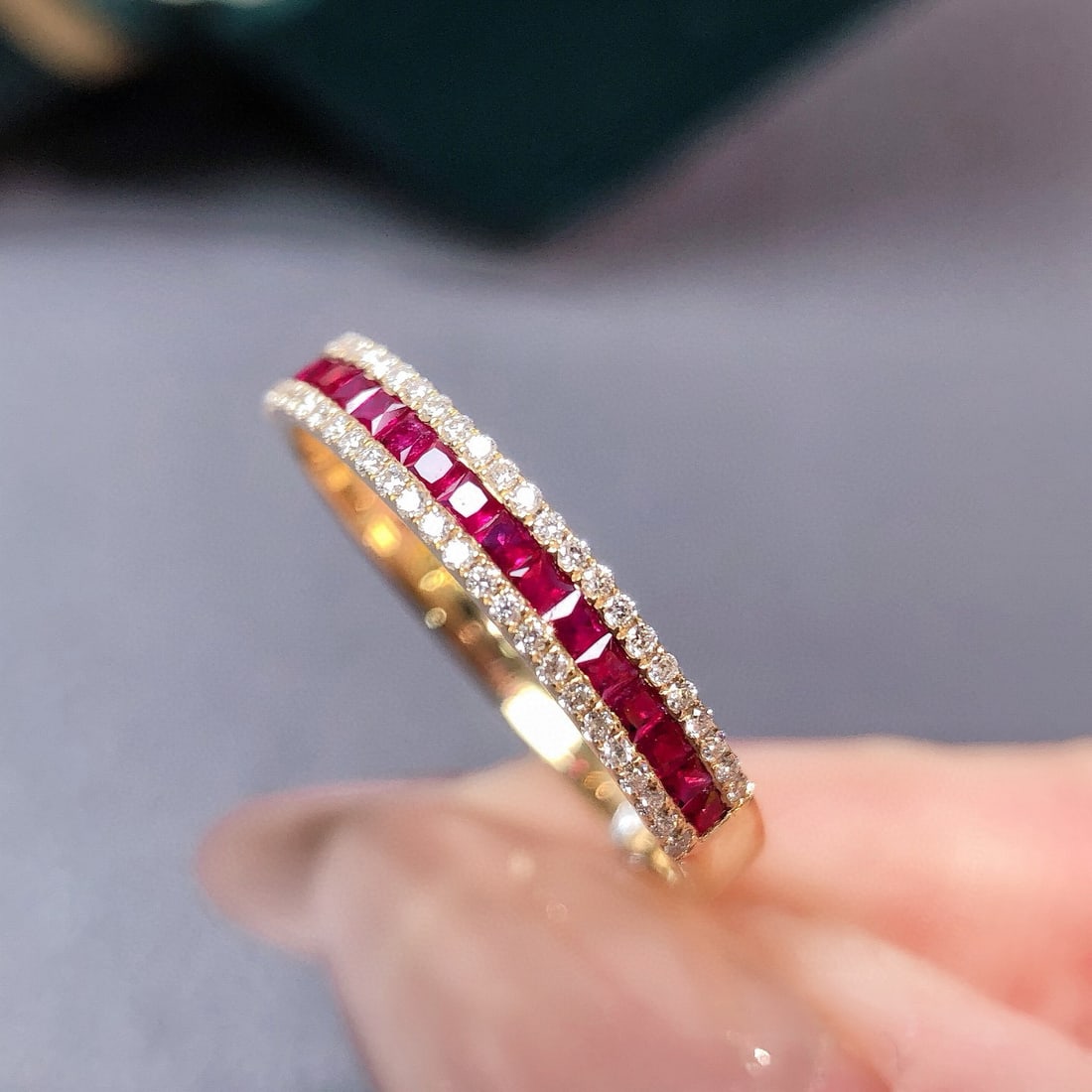 14k Gold 0.48 Ctw Natural Ruby & Diamond Ring - 3