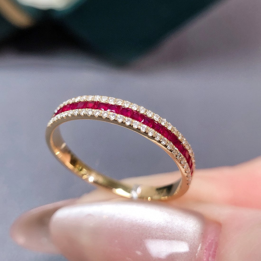 14k Gold 0.48 Ctw Natural Ruby & Diamond Ring - 5