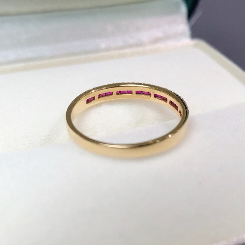 14k Gold 0.48 Ctw Natural Ruby & Diamond Ring - 6