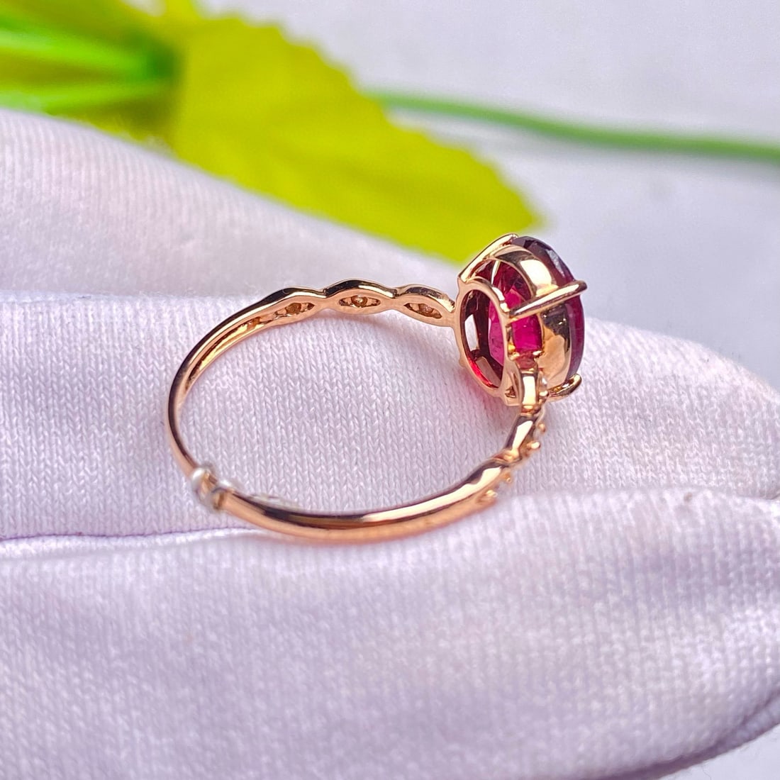 14k Gold 1.66 Ct Natural Tourmaline & Diamond Ring - 5