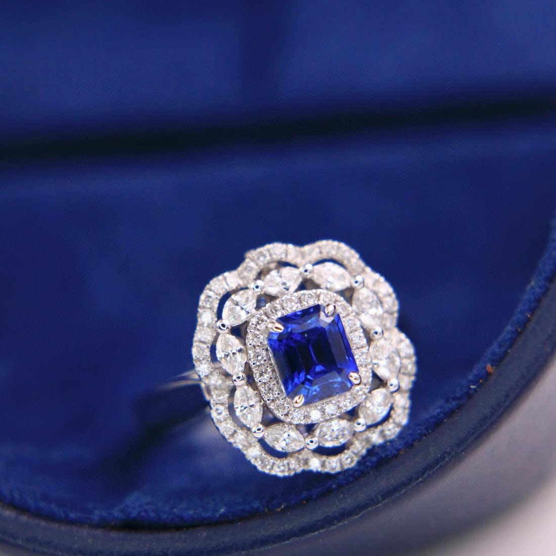 14k Gold 2.28 Ctw Natural Sapphire & Diamond Ring/pendant( Without Chain ) - 2