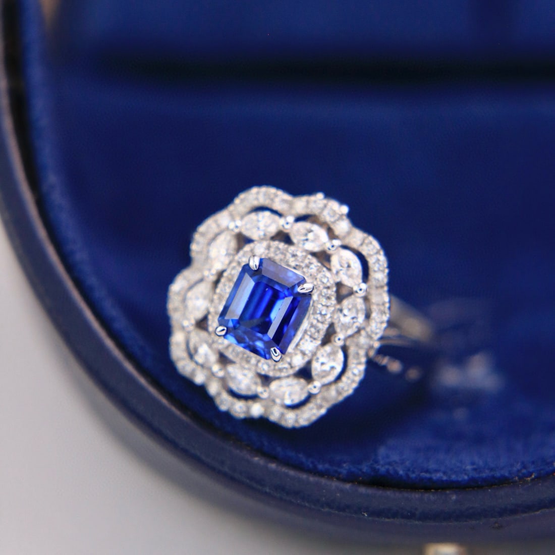 14k Gold 2.28 Ctw Natural Sapphire & Diamond Ring/pendant( Without Chain ) - 3