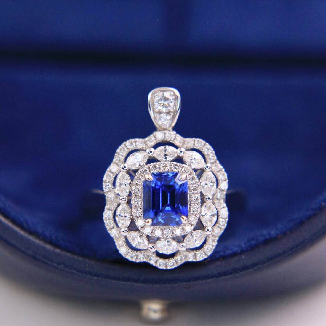 14k Gold 2.28 Ctw Natural Sapphire & Diamond Ring/pendant( Without Chain ) - 5