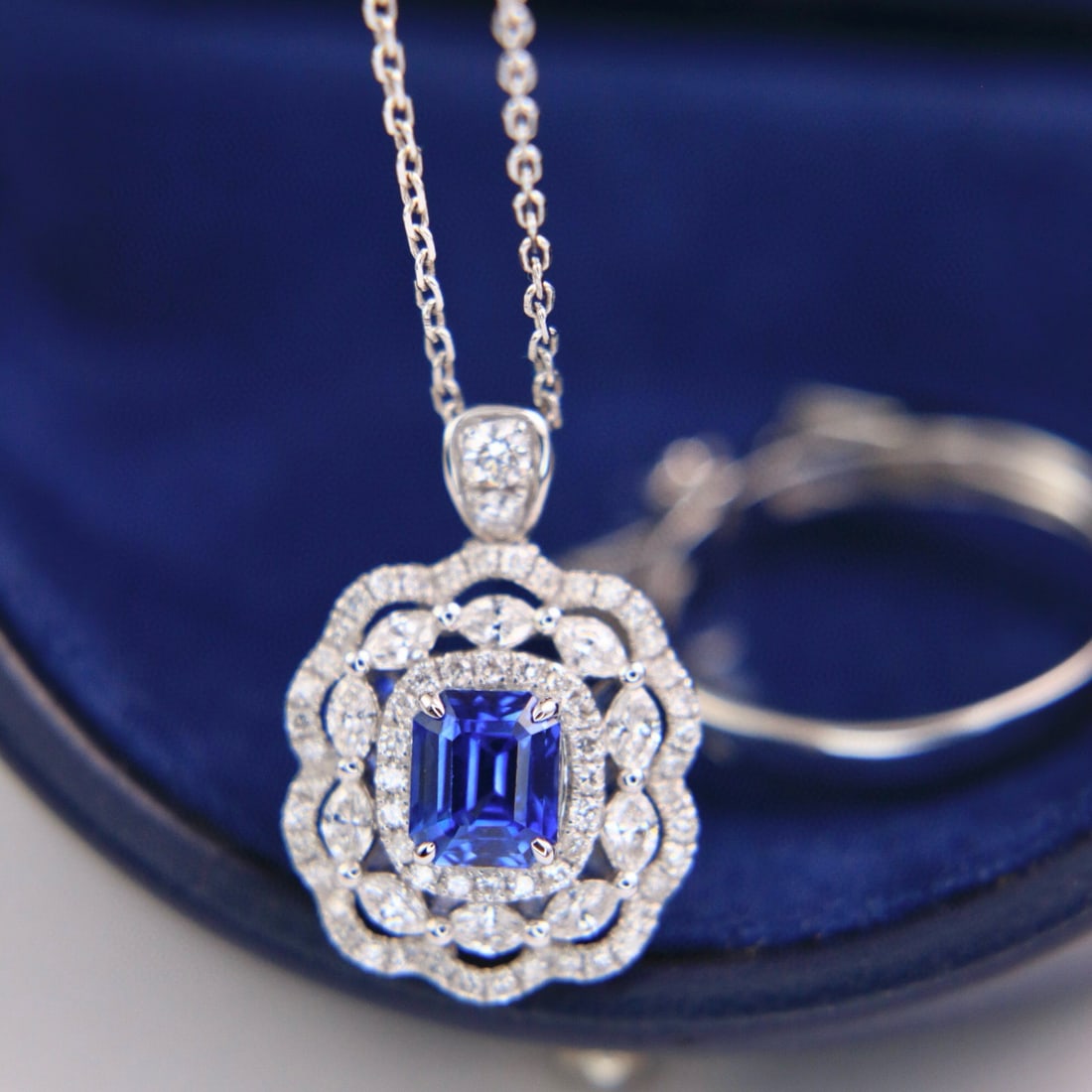 14k Gold 2.28 Ctw Natural Sapphire & Diamond Ring/pendant( Without Chain ) - 6