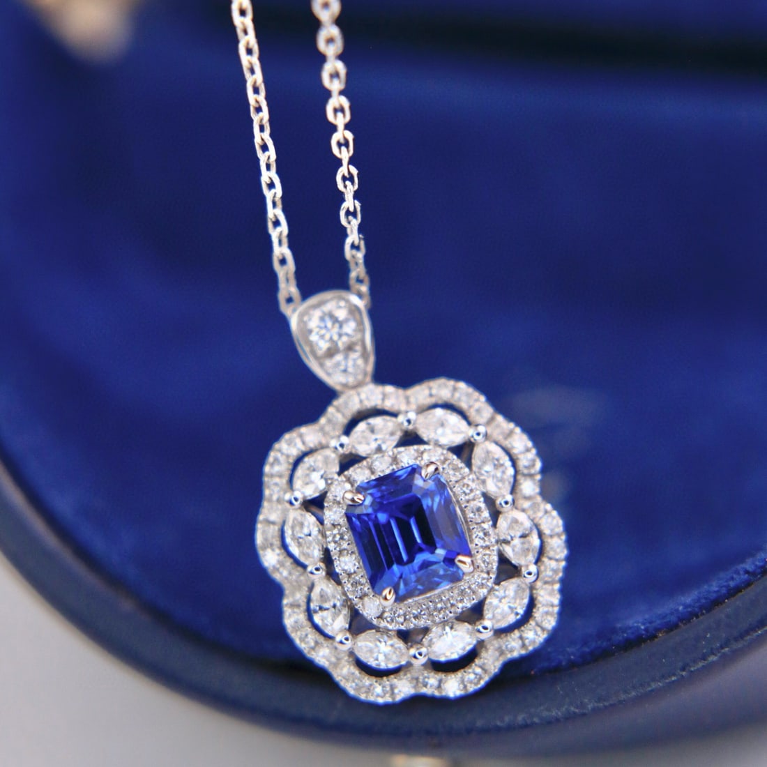 14k Gold 2.28 Ctw Natural Sapphire & Diamond Ring/pendant( Without Chain ) - 7