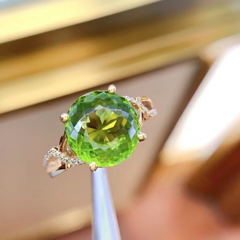 14k Gold 5.27 Ct Natural Tourmaline & Diamond Ring - 2