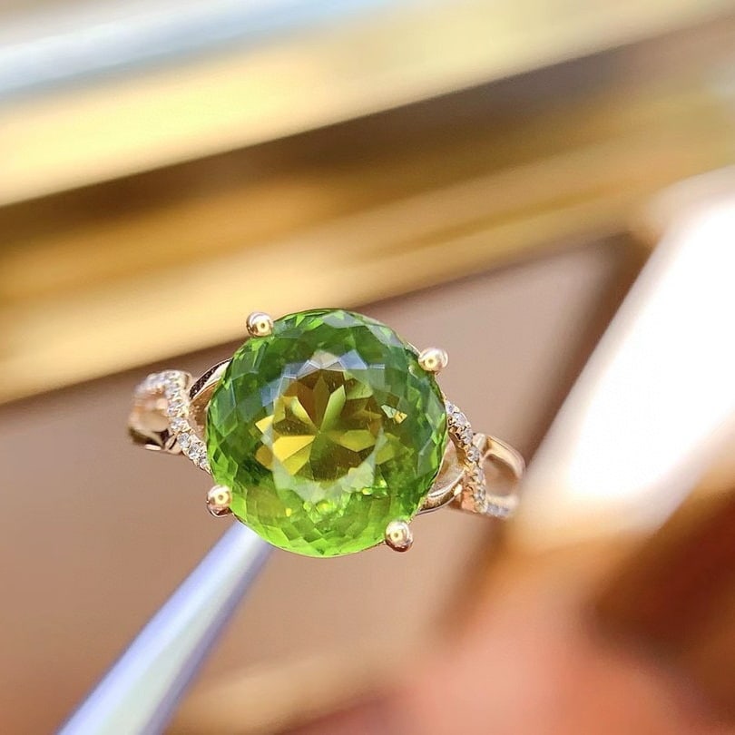 14k Gold 5.27 Ct Natural Tourmaline & Diamond Ring - 3