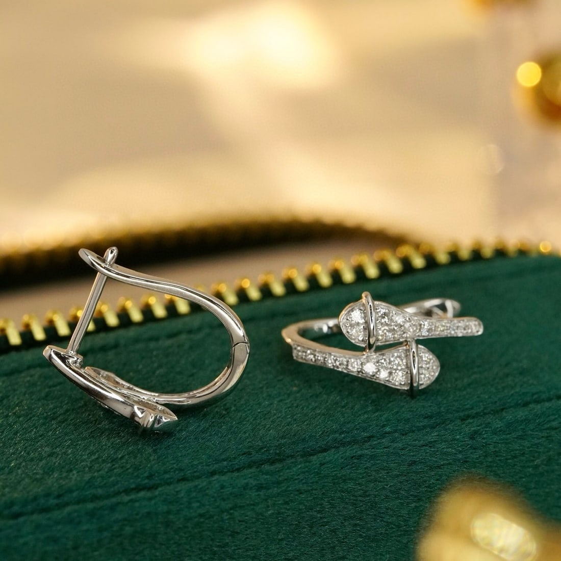 14k Gold 0.3 Ct Natural H Diamond Earrings - 5