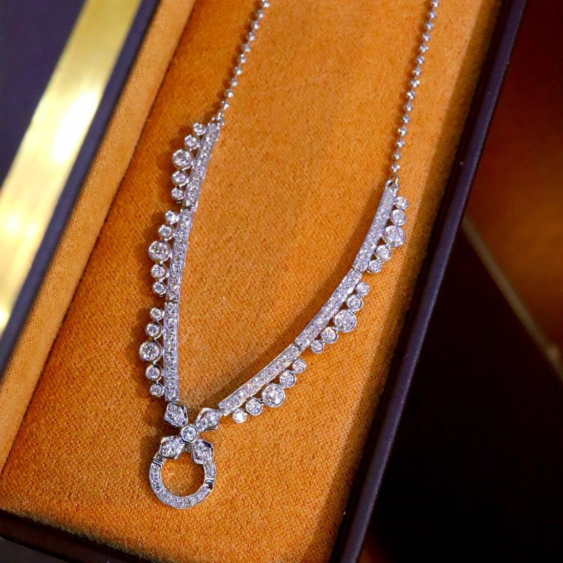 14k Gold 1.10 Ct Natural H Diamond Necklace - 4