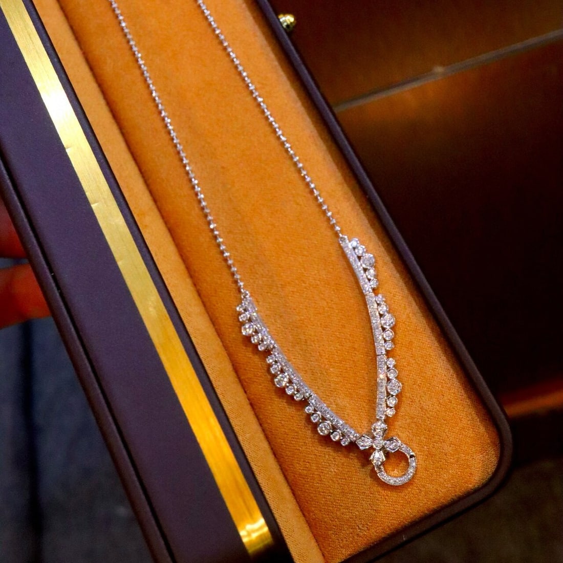 14k Gold 1.10 Ct Natural H Diamond Necklace - 6