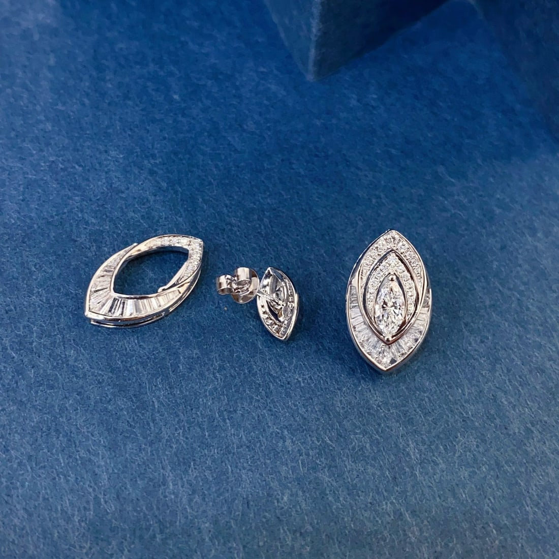 Gia Certified 14k Gold 1.25 Ctw Natural F Vs2 Marquise Diamond Earrings - 2