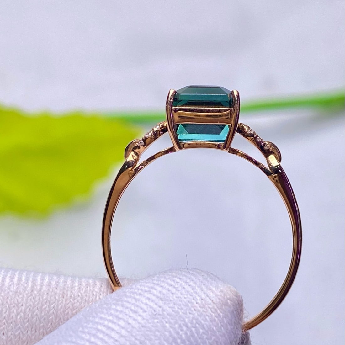 14k Gold 1.96 Ct Natural Tourmaline & Diamond Ring - 4