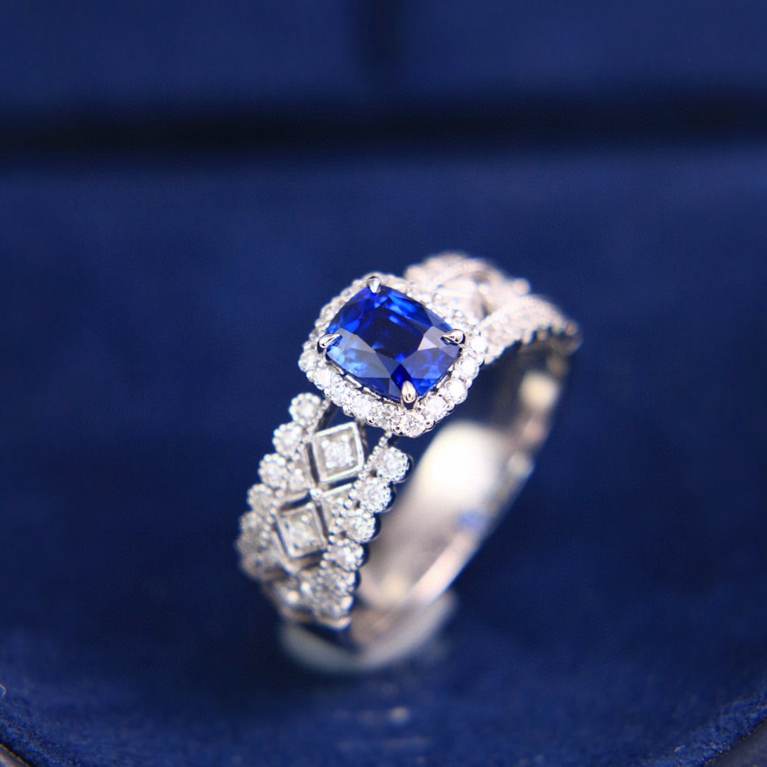 14k Gold 1.49 Ctw Natural Sapphire & Diamond Ring - 3