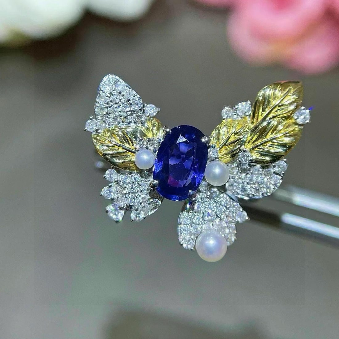 14k Gold 1.37 Ctw Natural Sapphire & Diamond Ring - 2