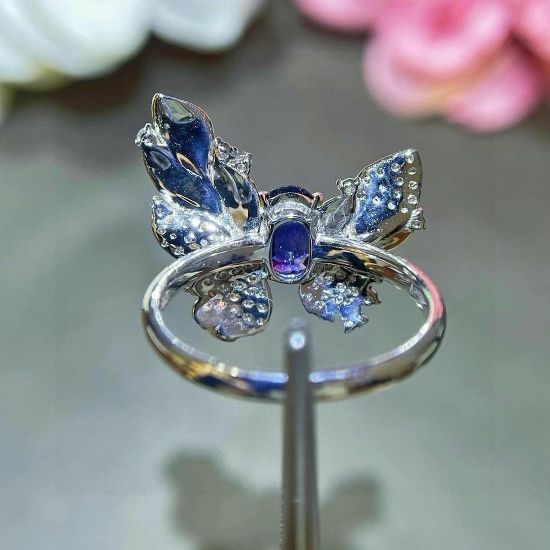 14k Gold 1.37 Ctw Natural Sapphire & Diamond Ring - 5