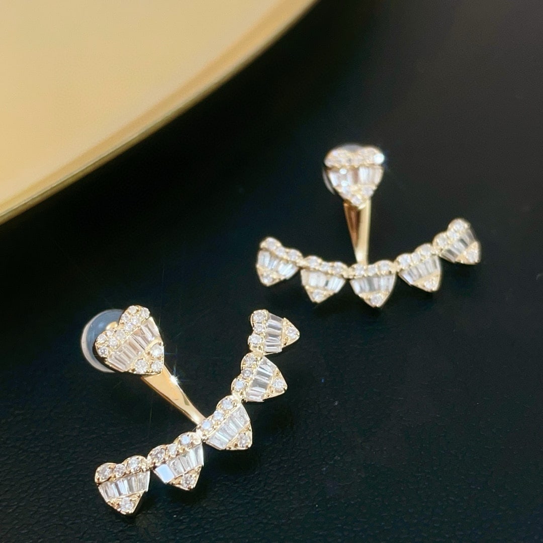 14k Gold 0.7 Ct Natural H Diamond Earrings - 2