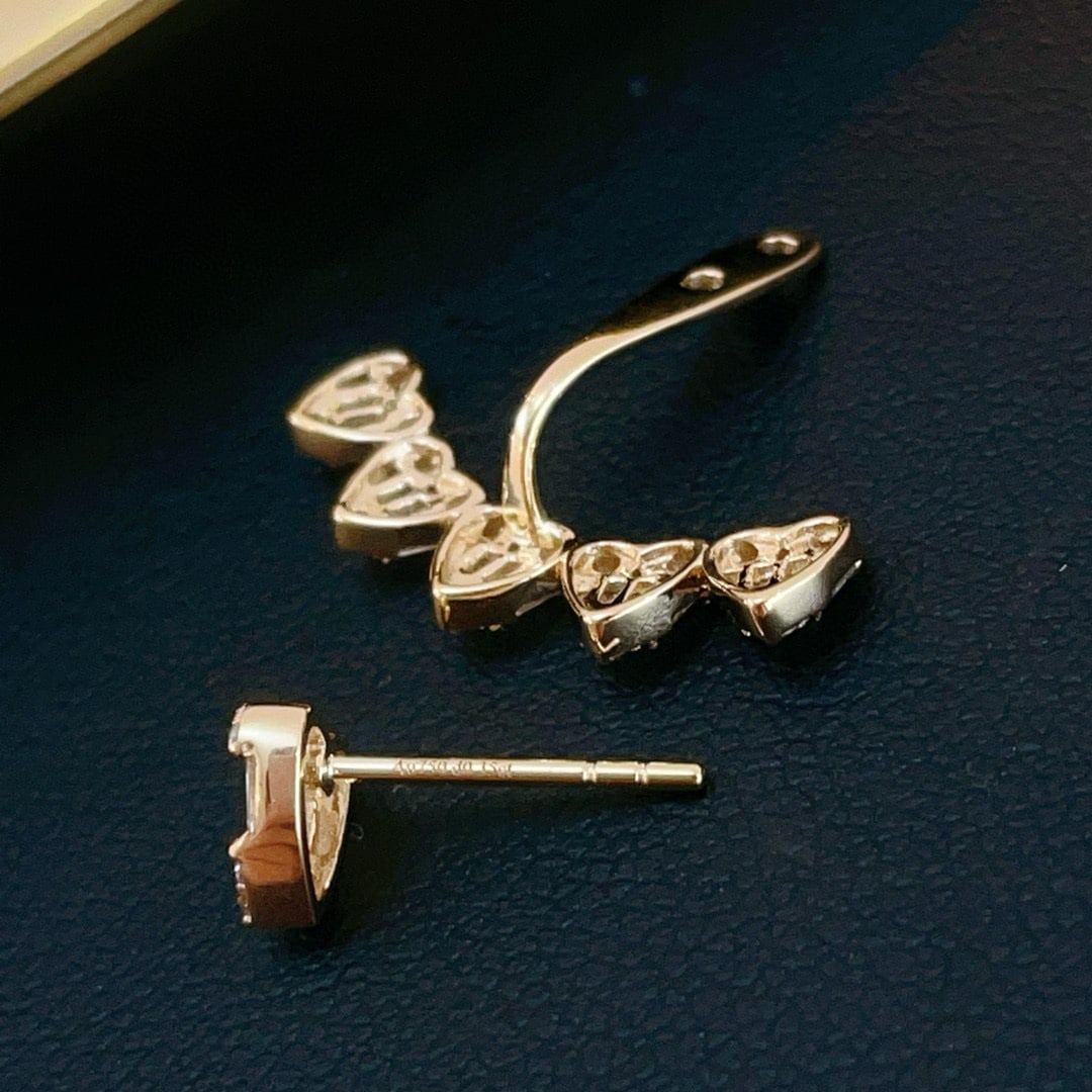 14k Gold 0.7 Ct Natural H Diamond Earrings - 5