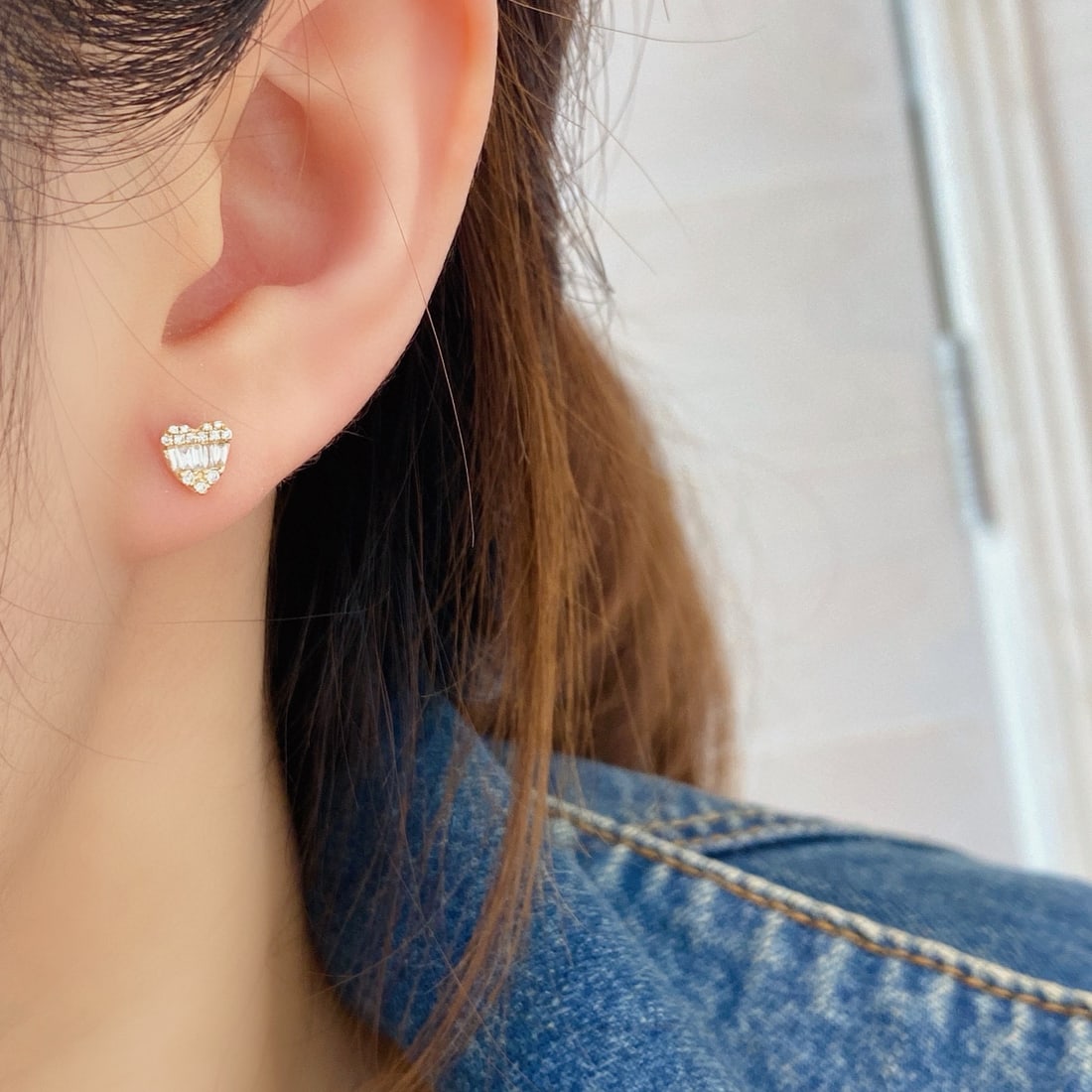 14k Gold 0.7 Ct Natural H Diamond Earrings - 7