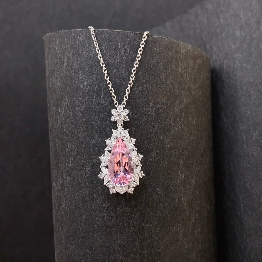 14k Gold 2.53 Ctw Natural Morganite & Diamond Pendant( Without Chain ) - 2