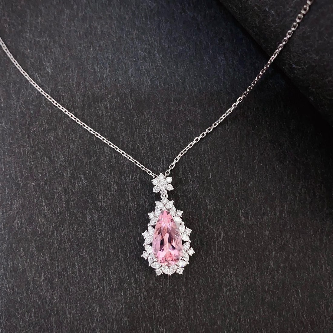 14k Gold 2.53 Ctw Natural Morganite & Diamond Pendant( Without Chain ) - 3