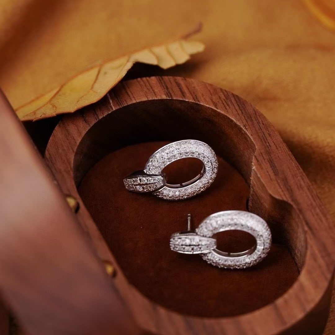 14k Gold 1 Ct Natural H Diamond Earrings - 2