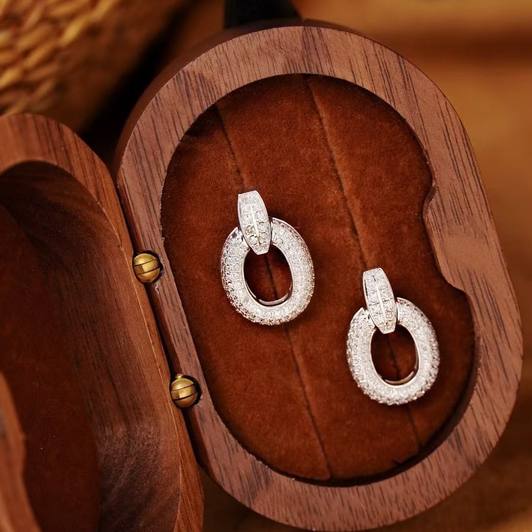 14k Gold 1 Ct Natural H Diamond Earrings - 3