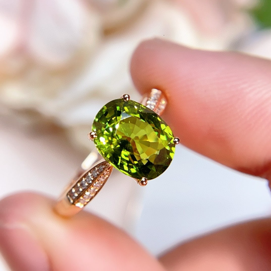 14k Gold 2.6 Ct Natural Tourmaline & Diamond Ring - 2