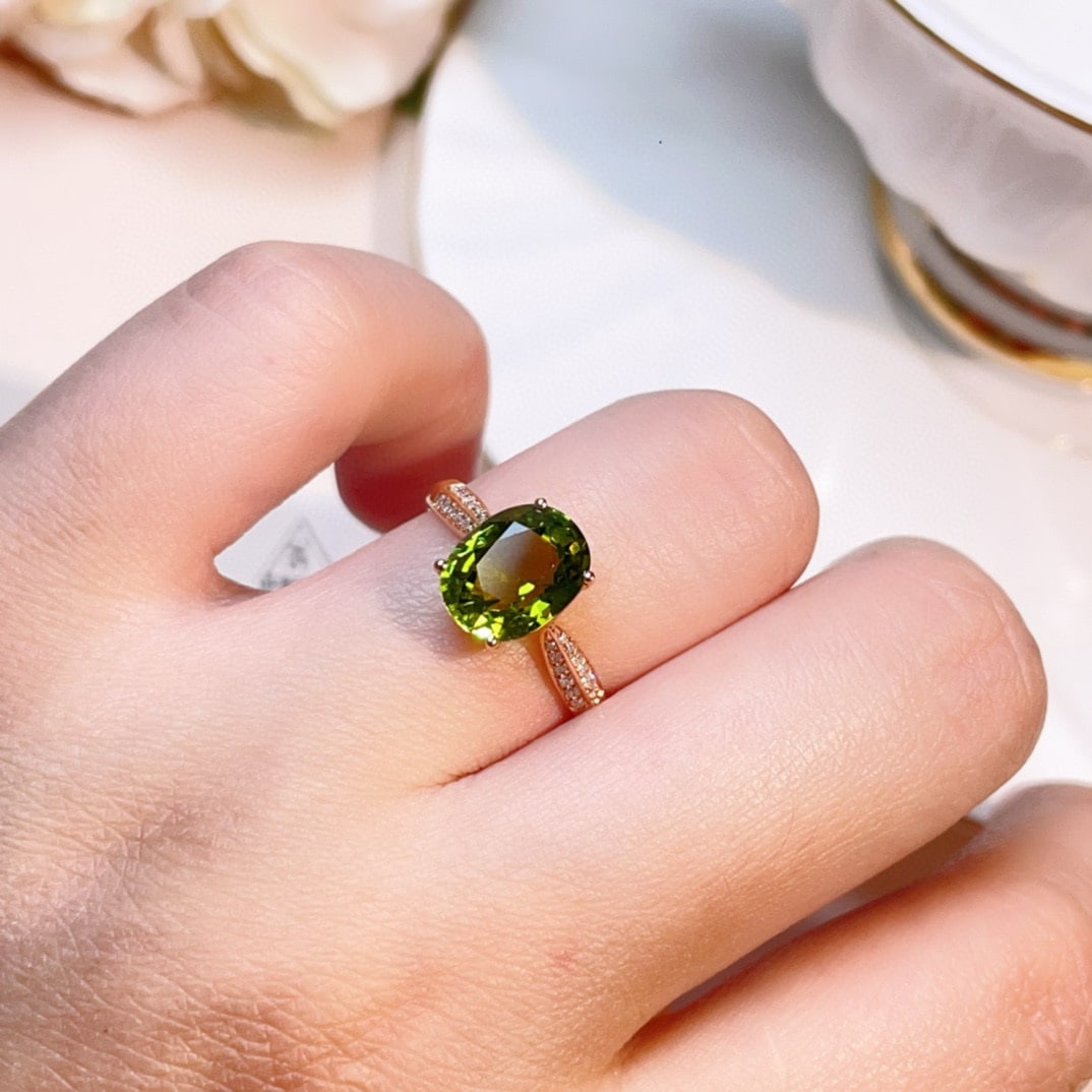 14k Gold 2.6 Ct Natural Tourmaline & Diamond Ring - 4