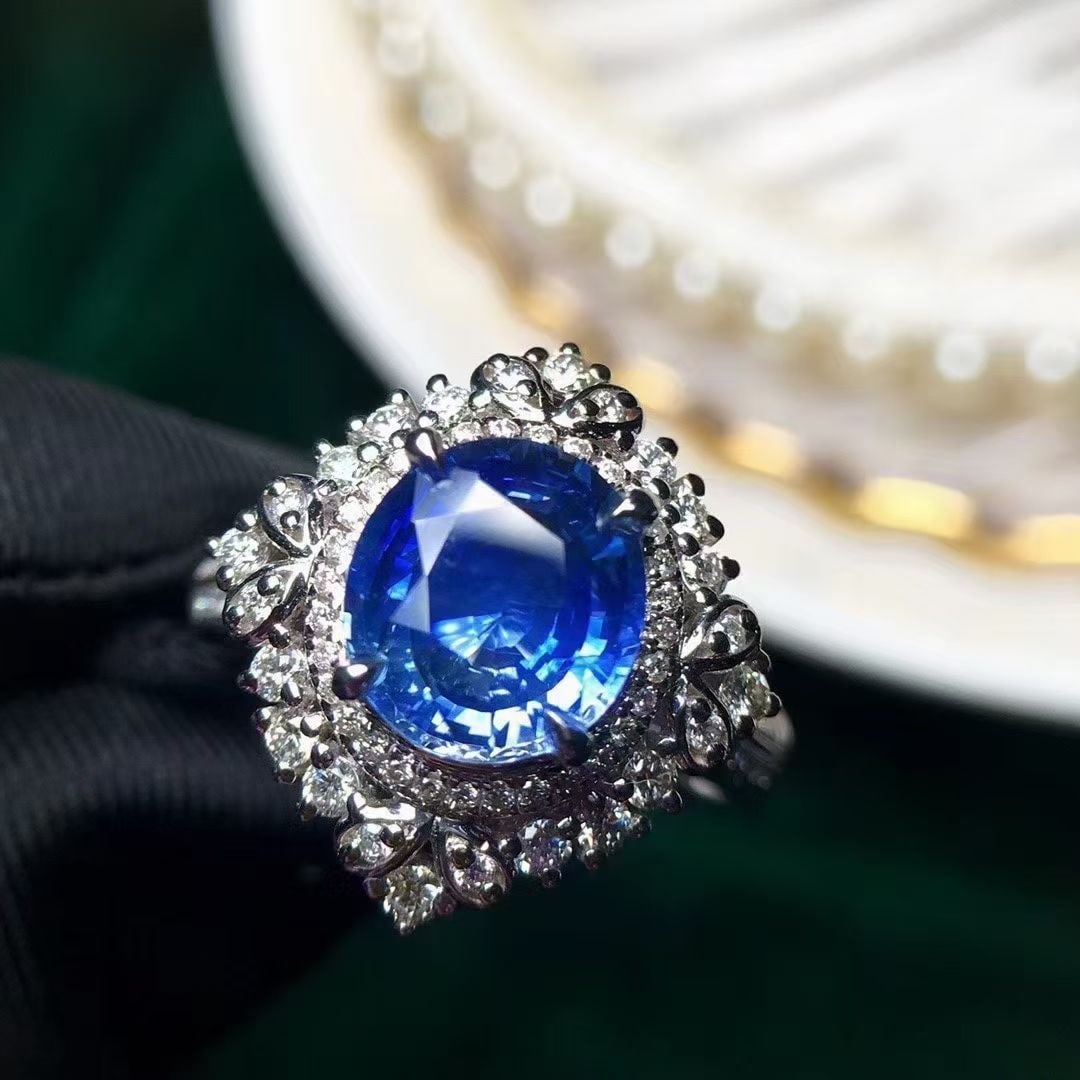 14k Gold 2.50 Ctw Natural Sapphire & Diamond Ring/pendant( Without Chain ) - 3