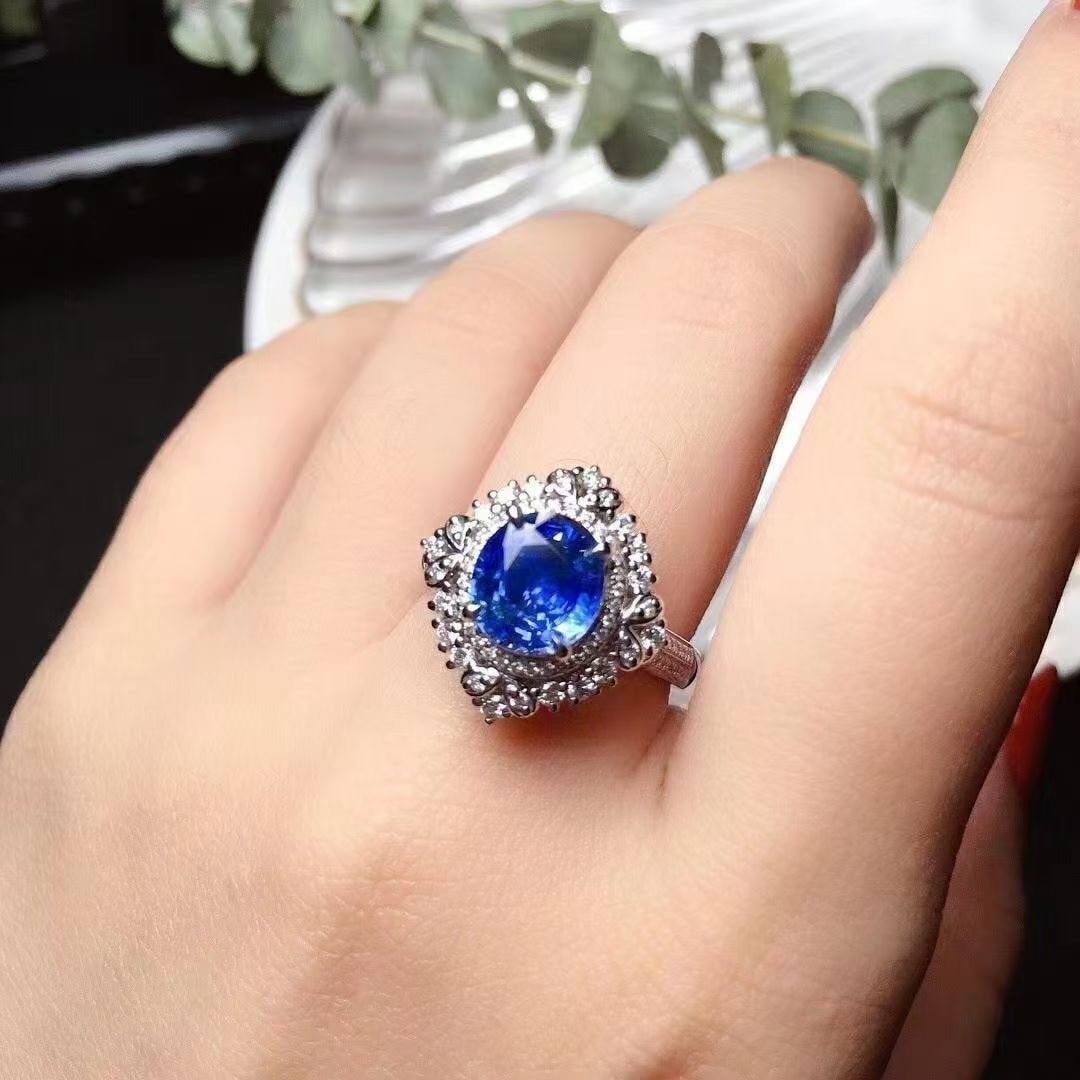 14k Gold 2.50 Ctw Natural Sapphire & Diamond Ring/pendant( Without Chain ) - 5