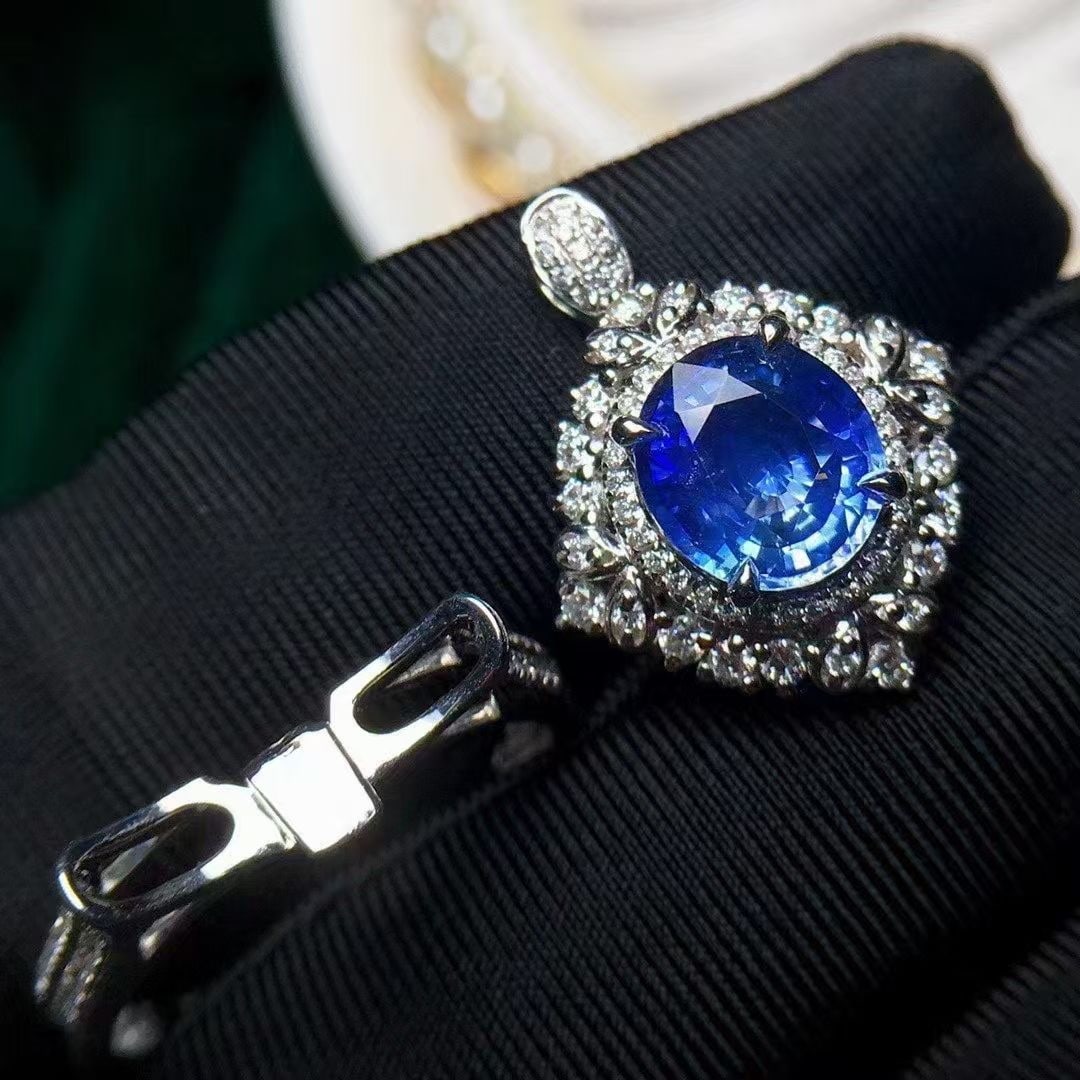 14k Gold 2.50 Ctw Natural Sapphire & Diamond Ring/pendant( Without Chain ) - 6