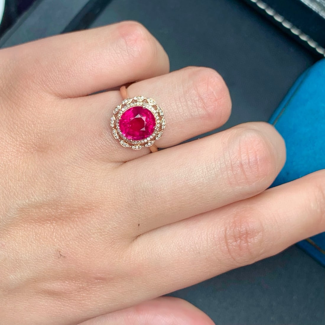 14k Gold 2.8 Ct Natural Tourmaline & Diamond Ring - 9