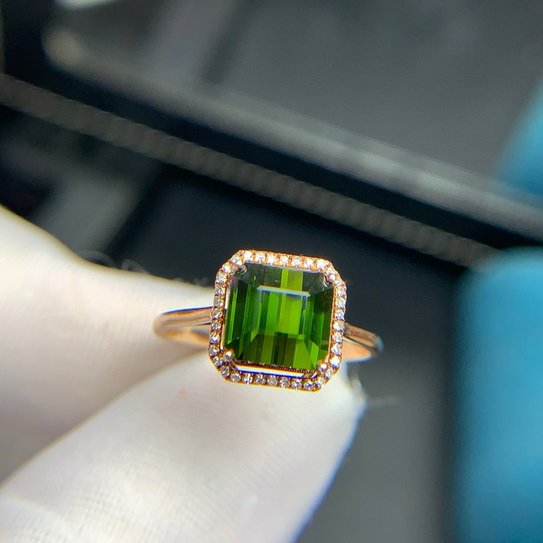 14k Gold 2.6 Ct Natural Tourmaline & Diamond Ring - 3