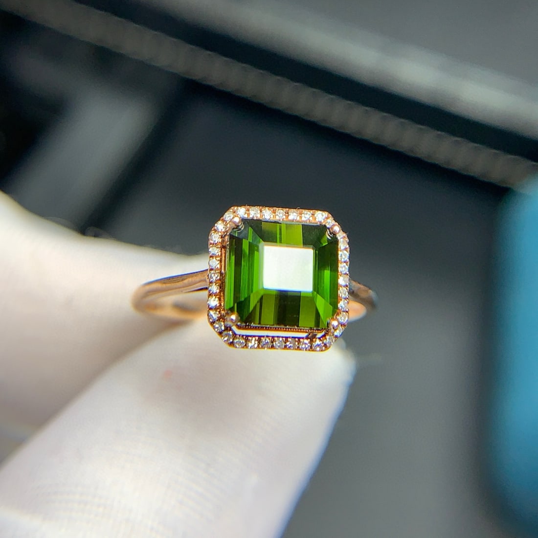 14k Gold 2.6 Ct Natural Tourmaline & Diamond Ring - 6