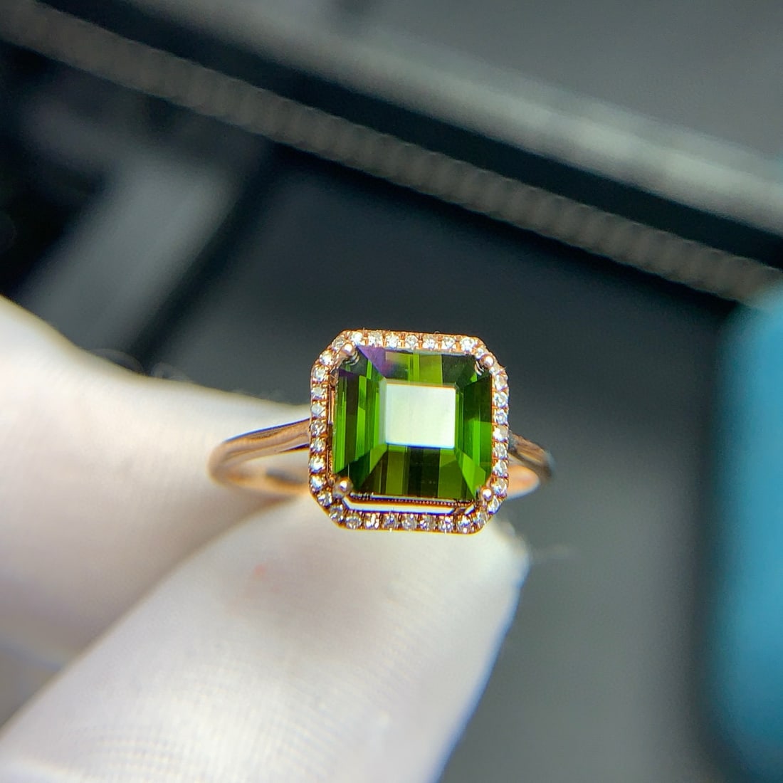 14k Gold 2.6 Ct Natural Tourmaline & Diamond Ring - 8