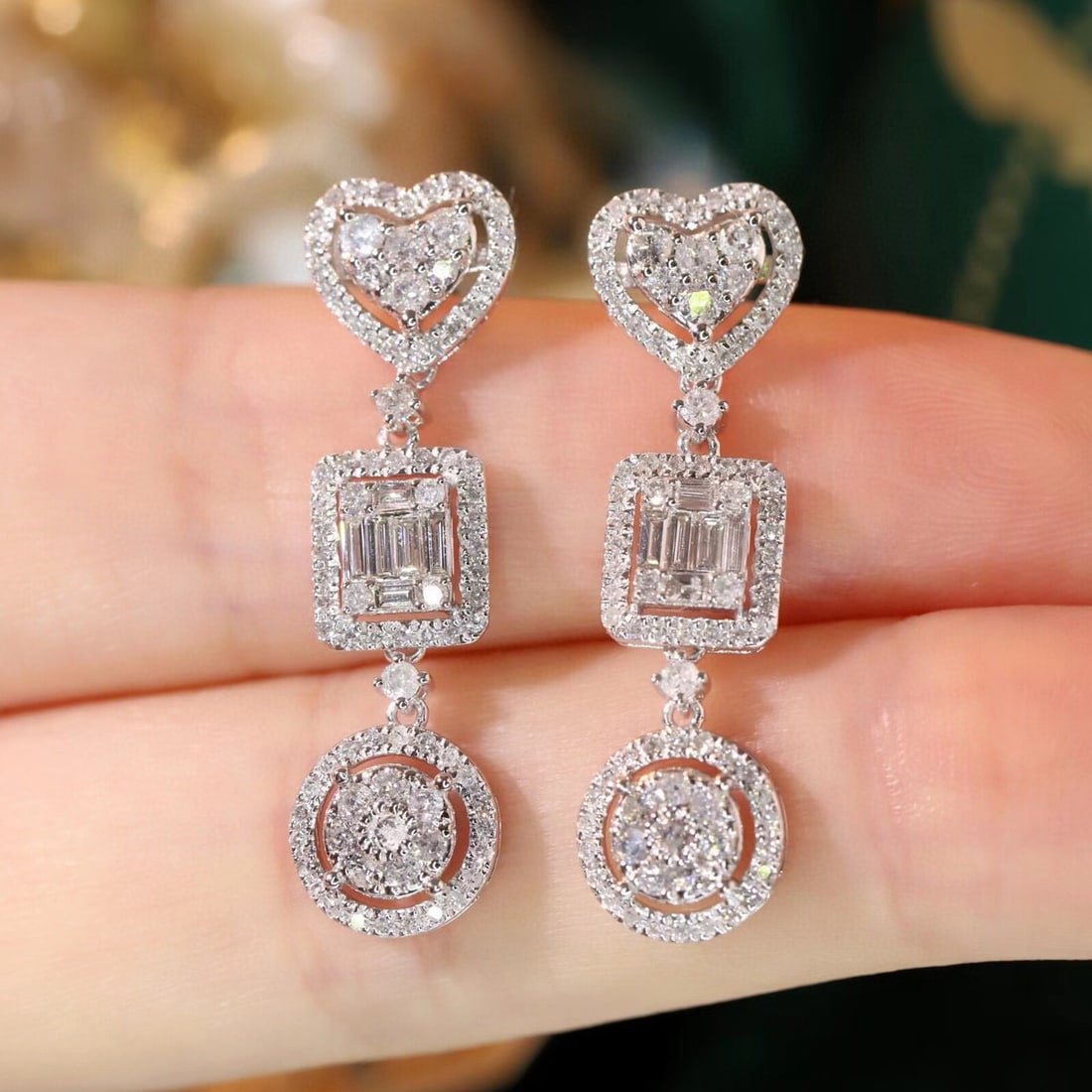 14k Gold 1.4 Ct Natural H Diamond Earrings - 5