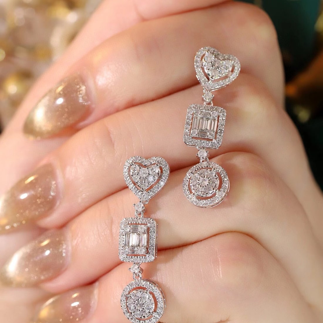 14k Gold 1.4 Ct Natural H Diamond Earrings - 6