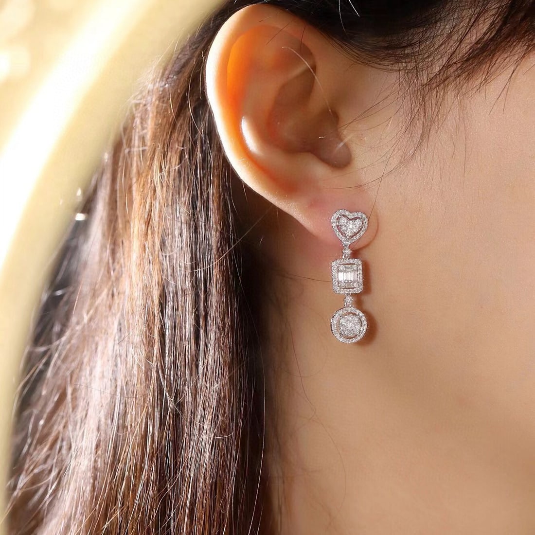 14k Gold 1.4 Ct Natural H Diamond Earrings - 8