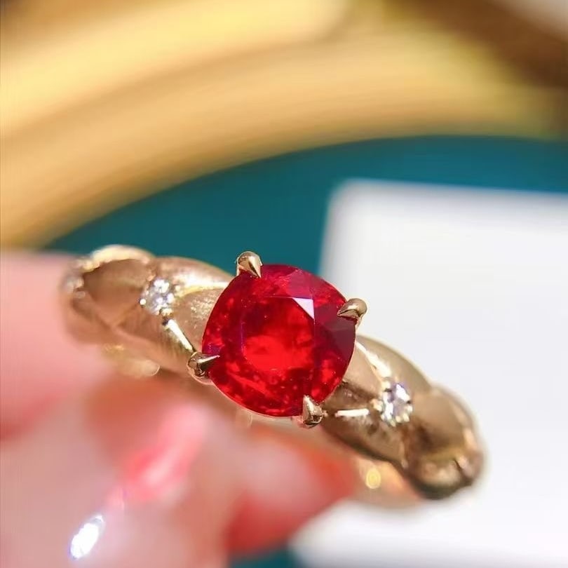 14k Gold 1.20 Ctw Natural Ruby & Diamond Ring - 3