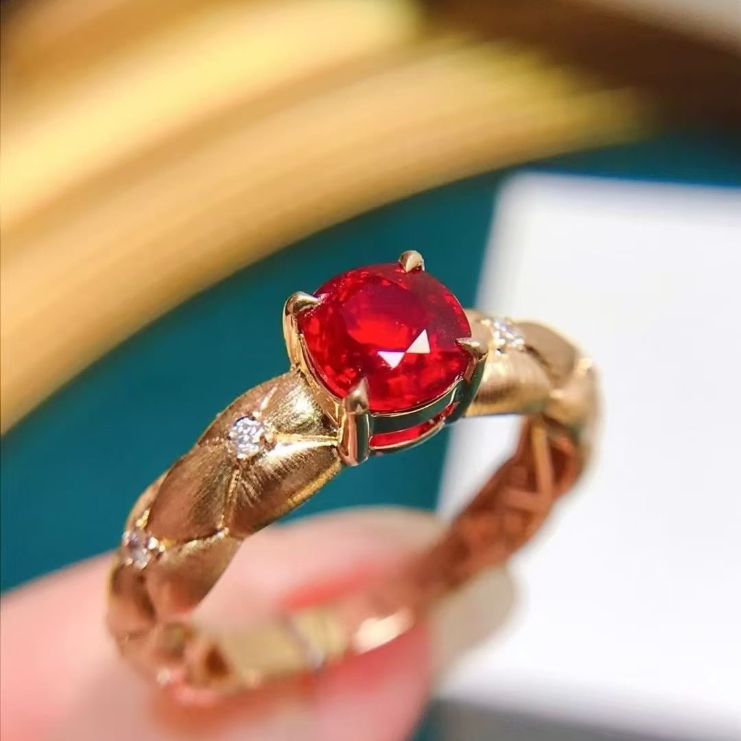 14k Gold 1.20 Ctw Natural Ruby & Diamond Ring - 4