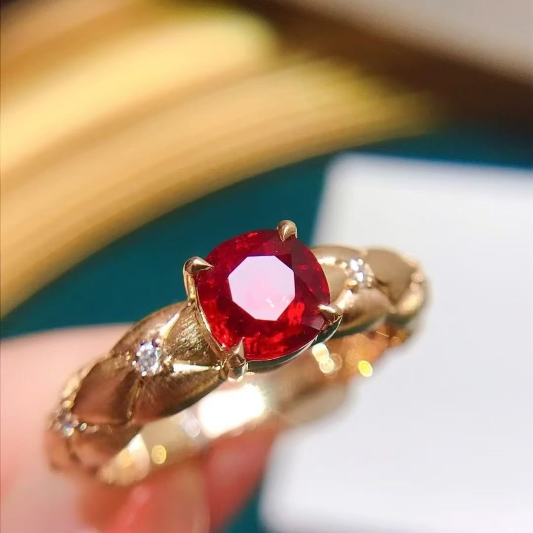 14k Gold 1.20 Ctw Natural Ruby & Diamond Ring - 5