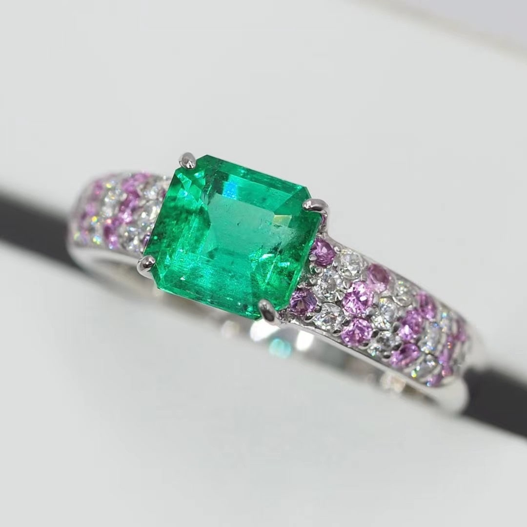 14k Gold 2.06 Ctw Natural Emerald & Diamond Ring - 3