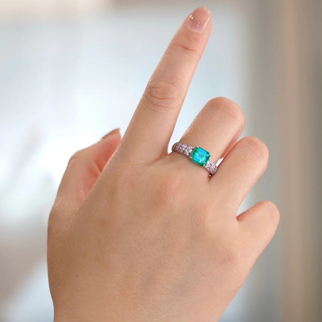 14k Gold 2.06 Ctw Natural Emerald & Diamond Ring - 5