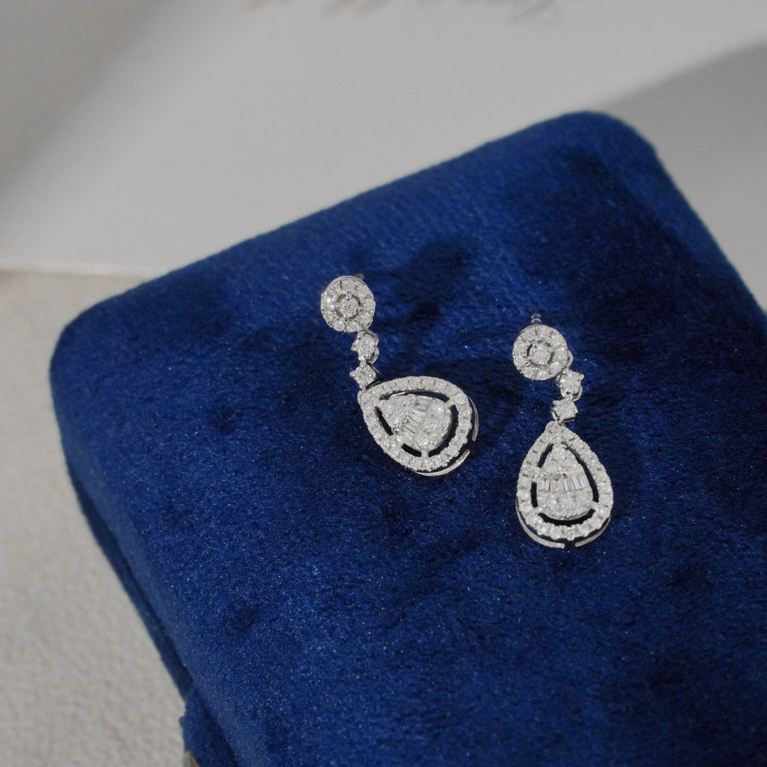 14k Gold 0.80 Ct Natural H Diamond Earrings - 2