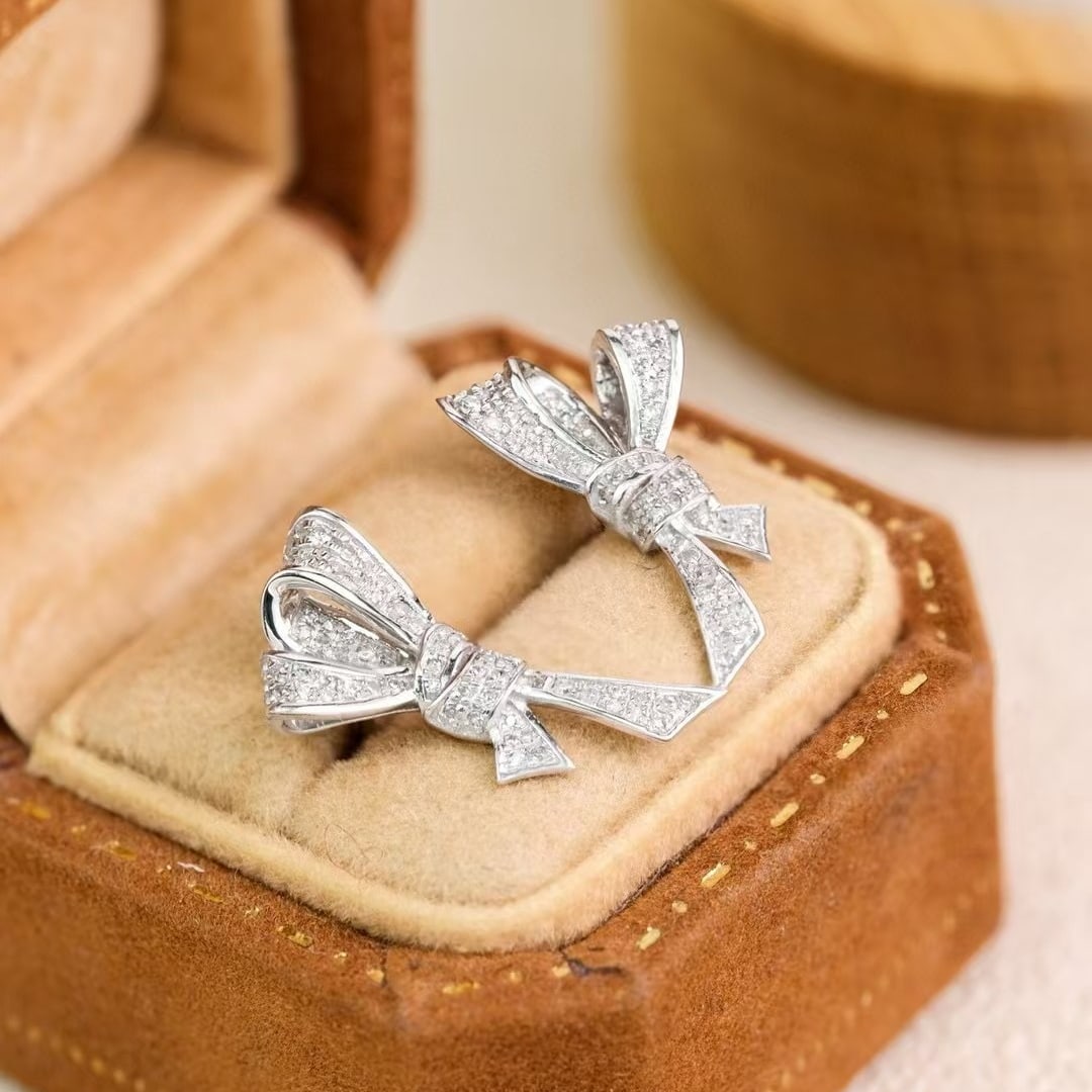 14k Gold 0.3 Ct Natural H Diamond Earrings - 2