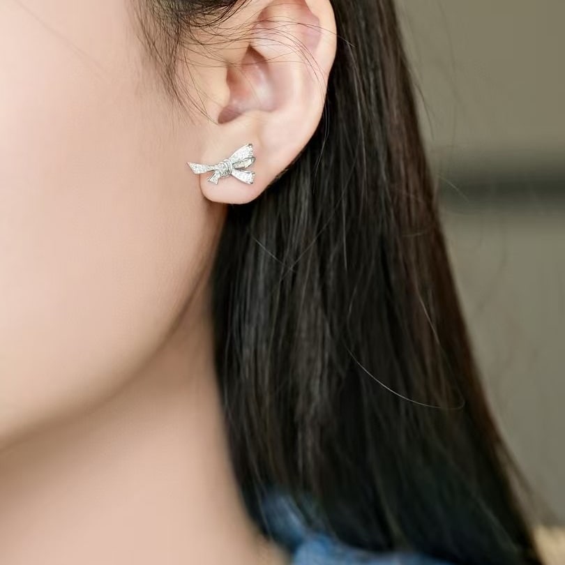 14k Gold 0.3 Ct Natural H Diamond Earrings - 5